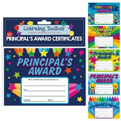 Learning Toolbox Certificates Principal Award A5 6 Assorted Designs, Pack of 30