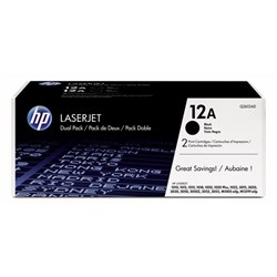 HP 12A Black Laser Toner Cartridges Twin Pack Q2612AD