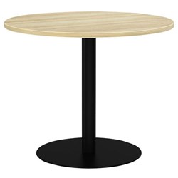 Polo Meeting Table Round 900mm Atlantic Oak/Black