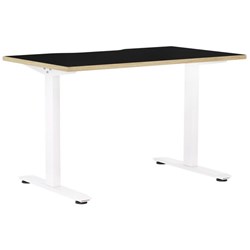 Klever Single User Desk Scallop Top 1200mm Black/Atlantic Oak/White