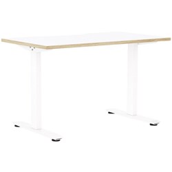 Klever Single User Desk Scallop Top 1200mm Snowdrift/Atlantic Oak/White