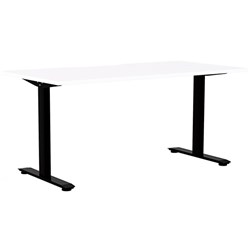Klever Single User Desk Scallop Top 1500mm Snowdrift/Black