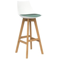 Luna Bar Stool White/Oak/Splice Lagoon Fabric