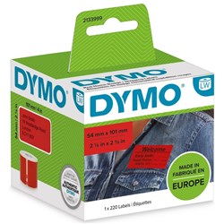 Dymo LabelWriter Shipping Labels 101x54mm Red, Box of 220