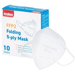 Esko FFP2 Flat Fold P2 Respirator Masks, Box of 10