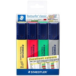 Staedtler Textsurfer Classic Assorted Excel Colours Highlighters, Set of 4