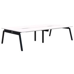 Accent Balance Angle 4 Pod Desk 1200x800mm Snowdrift/Black