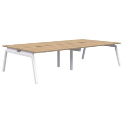 Accent Balance Angle 4 Pod Desk 1200x800mm Classic Oak/White