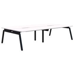 Accent Balance Angle 4 Pod Desk 1500x800mm Snowdrift/Black