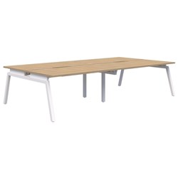 Accent Balance Angle 4 Pod Desk 1800x800mm Classic Oak/White