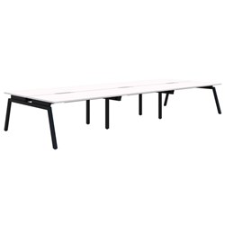Accent Balance Angle 6 Pod Desk 1200x800mm Snowdrift/Black
