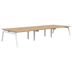 Accent Balance Angle 6 Pod Desk 1200x800mm Classic Oak/White