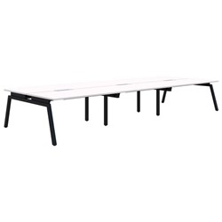 Accent Balance Angle 6 Pod Desk 1800x800mm Snowdrift/Black