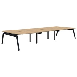 Accent Balance Angle 6 Pod Desk 1800x800mm Classic Oak/Black