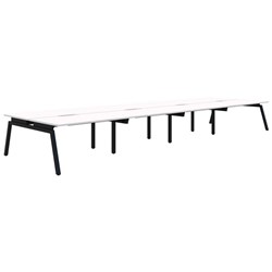 Accent Balance Angle 8 Pod Desk 1500x800mm Snowdrift/Black
