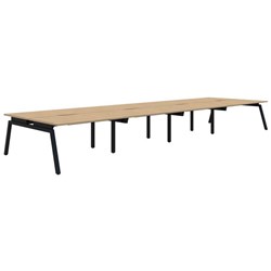 Accent Balance Angle 8 Pod Desk 1500x800mm Classic Oak/Black