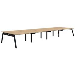 Accent Balance Angle 8 Pod Desk 1800x800mm Classic Oak/Black