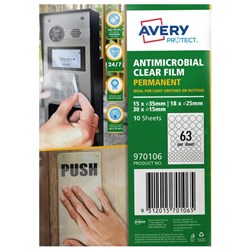 Avery Protect Anti-Microbial Removable Film Mixed Circles 63 Per Sheet