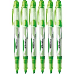 OfficeMax Green Pen Style Highlighters Chisel Tip, Pack of 6