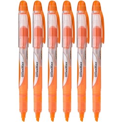 OfficeMax Orange Pen Style Highlighters Chisel Tip, Pack of 6