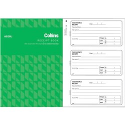 Collins  A5/3 DL Receipt Book NCR Duplicate Set of 300