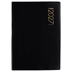 Collins A51P PVC Cover Diary A5 1 Day Per Page 2027 Black