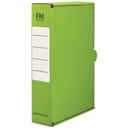 FM Coloured Storage Box File Foolscap Green
