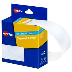 Avery Rectangular Dispenser Labels DMR7627W 76x27mm White, Box of 180