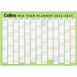Collins A2 Mid Year Wall Planner 1 June 2026 to 30 June 2027