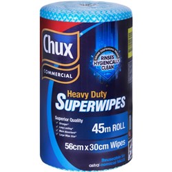 Chux Heavy Duty Superwipes Perforated Blue 45m Roll