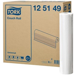Tork C1 Perforated Couch Roll Universal 1 Ply 125149 490mm x 50m, Carton of 8 Rolls 