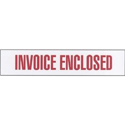 Shipping Label Invoice Enclosed 30x127mm Red, Box of 250