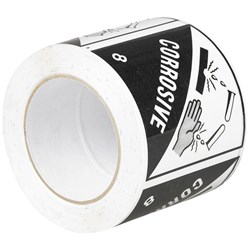 RIPA Shipping Label Corrosive 8 96x100mm Black on White, Roll of 500