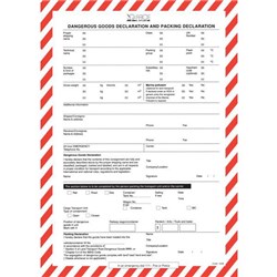 Dangerous Goods Declaration Form, Pad of 50