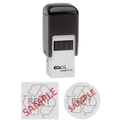 Colop Q12 Square/Round Custom Made Stamp 12x12mm Complete With Rubber Die