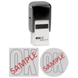 Colop Q17 Square/Round Custom Made Stamp 17x17mm Complete With Rubber Die