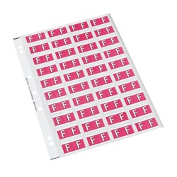 Codafile Alphabetical Letter F Labels 162555 25mm Pink, Sheet of 40