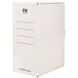 FM Storage Box File Foolscap Files Jumbo 370x245x160mm White