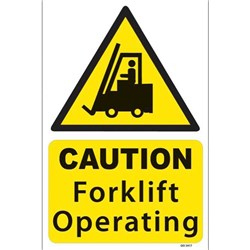 Caution Forklift Operating Safety Sign 300x450mm