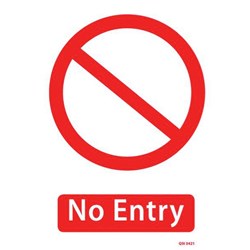 No Entry Safety Sign 230x300mm