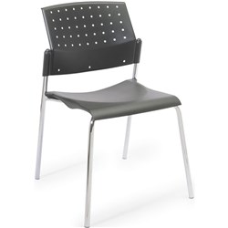 550 Guest Chair Heavy Duty Chrome Frame Black