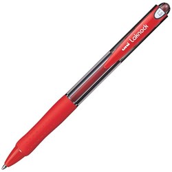 uni Laknock Red Retractable Ballpoint Pen 1.0mm Medium Tip