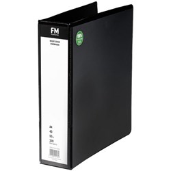 FM Overlay Ringbinder A4 50mm 4 Ring Black