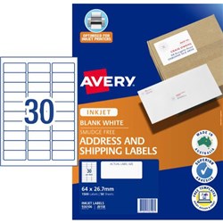Avery Quick Peel Address Inkjet Labels J8158 30 Per Sheet 50 Sheets