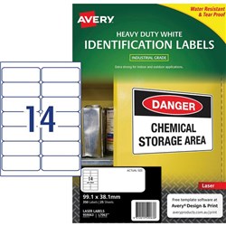 Avery Heavy Duty Laser Labels L7063 White 14 Per Sheet