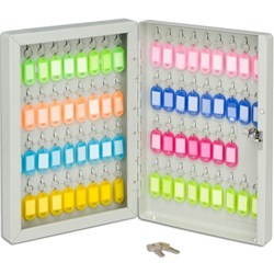 Key Cabinet Plus Tags Holds 70 Keys Ivory
