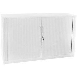 City 2 Door Tambour Credenza Snowdrift/White 1600mm