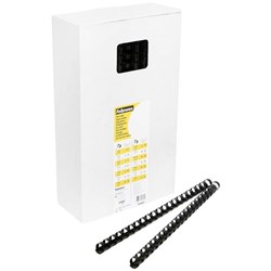14mm Plastic Binding Coils 21 Ring Black, Pack of 100