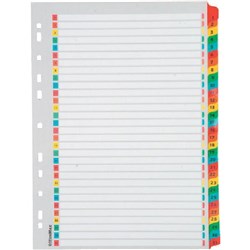 OfficeMax Index Dividers 31 Tab 1-31 Reinforced A4 Coloured
