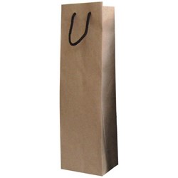 Wine Bottle Gift Bag Single 90 x 390mm Natural